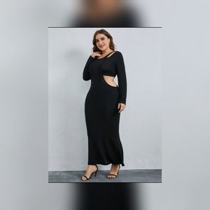 NWT Shein Curve Cutout Black Dress 1XL